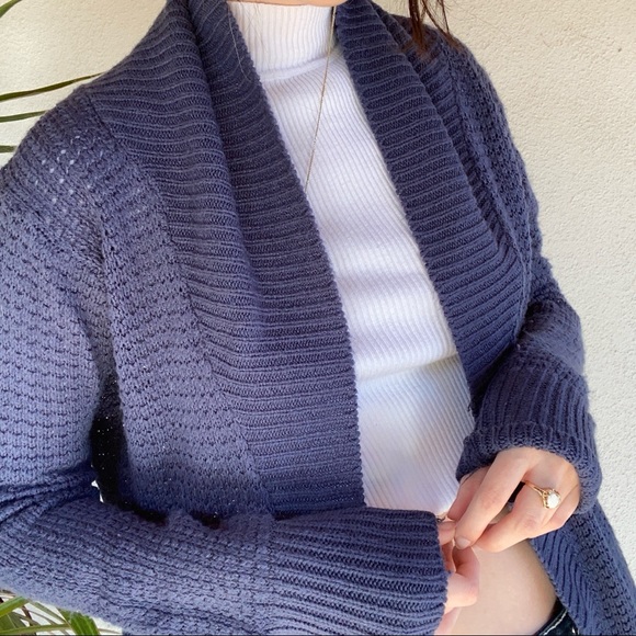 SOLD COZY NAVY BLUE CARDIGAN - Picture 3 of 3
